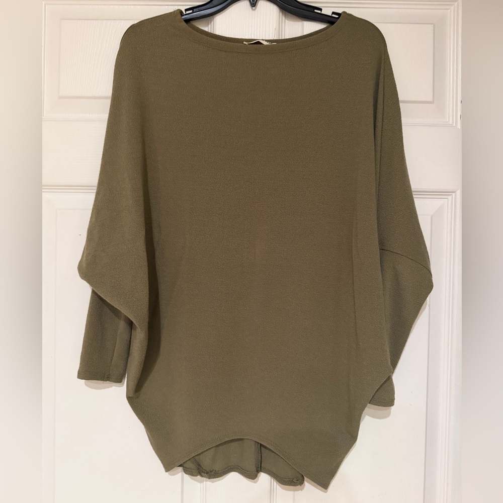 Elegant Olive Women's Poncho Sweater